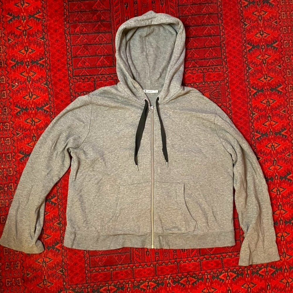 Alexander Wang Grey Zip-Up Sweatshirt Hoodie